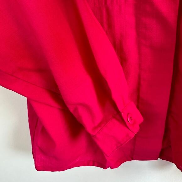 Surrey Classic Canada Wool Long Sleeve Button Front Blouse Long Sleeve Pink MED - Picture 10 of 11